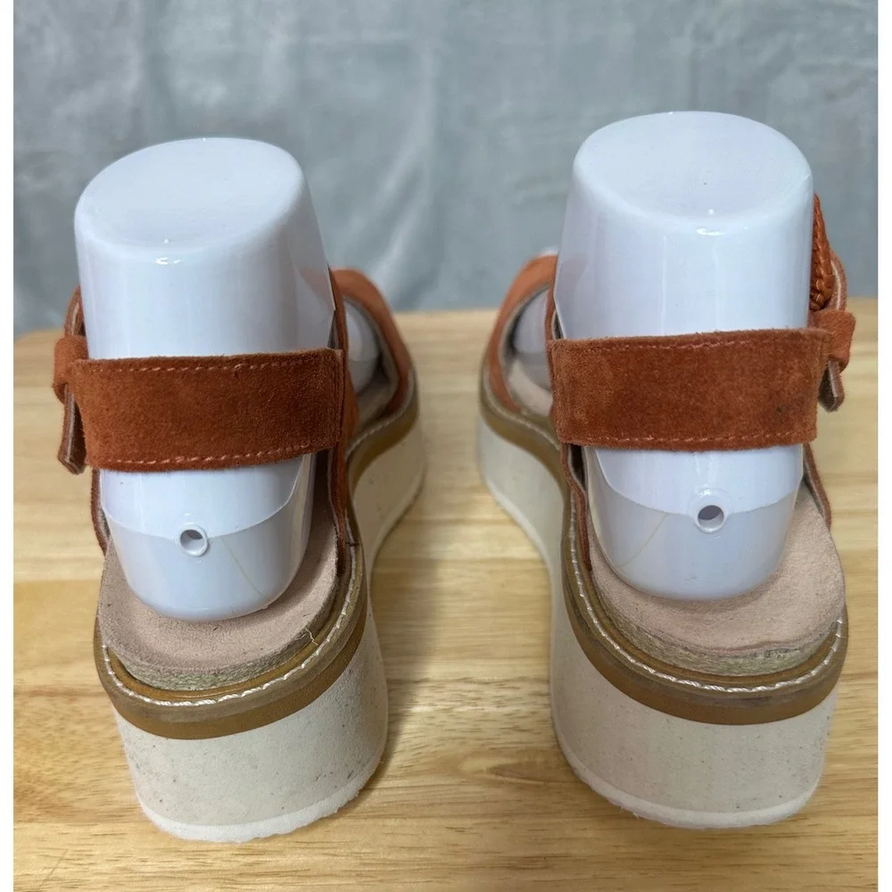 Naot Womens Crepe Sandals US‎ 6 Suede Buckle Comfort Platform Spice Brown